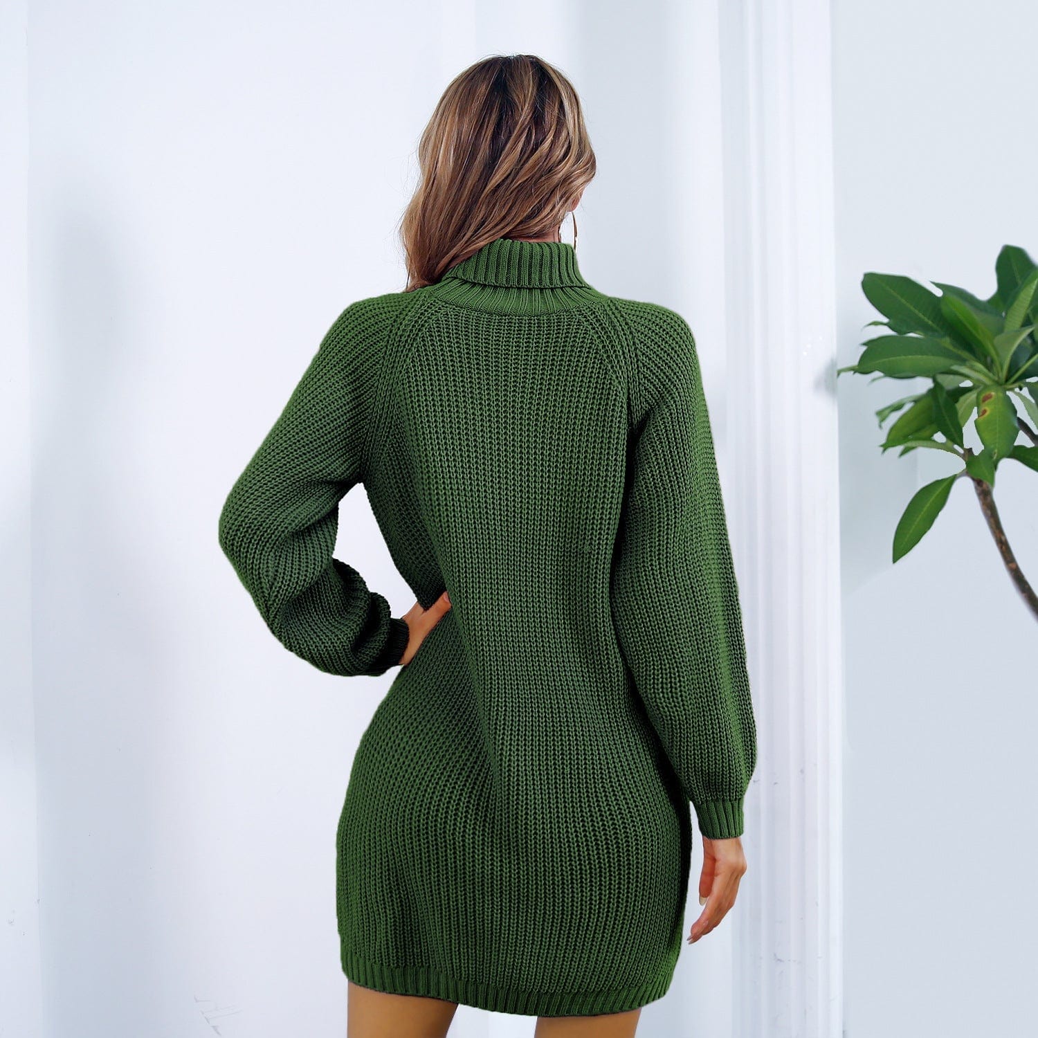 Premium Autumn And Winter European And American Leisure Clinch Turtleneck Long Sleeve Base Sweater Dress -  from Empire of LaTz - Only £25! Explore at Empire of LaTz