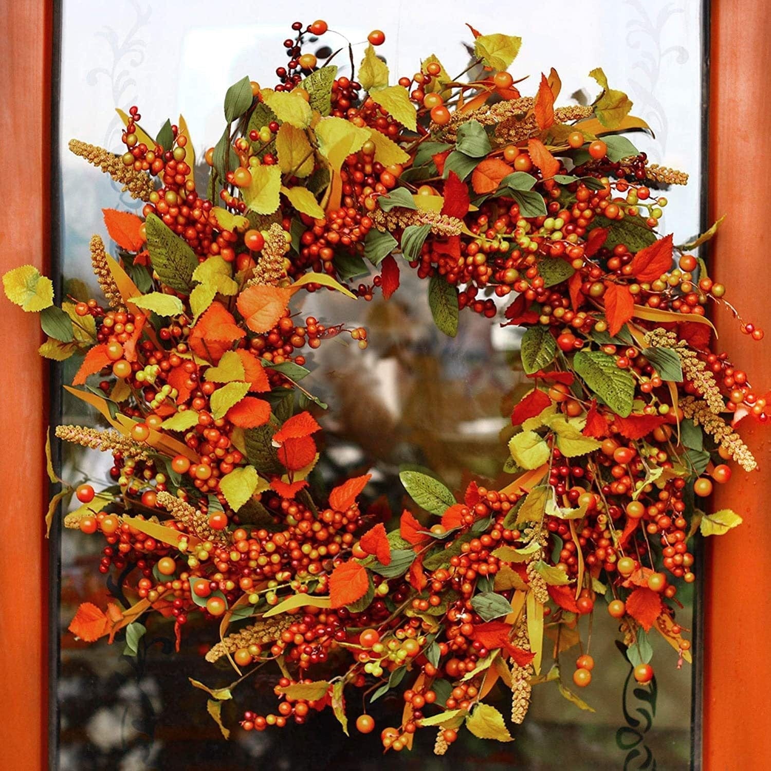 Premium Autumn Vine Ring Garland Thanksgiving Halloween Home Door Decoration - Autumn wreath from Empire of LaTz - Only £23! Explore at Empire of LaTz