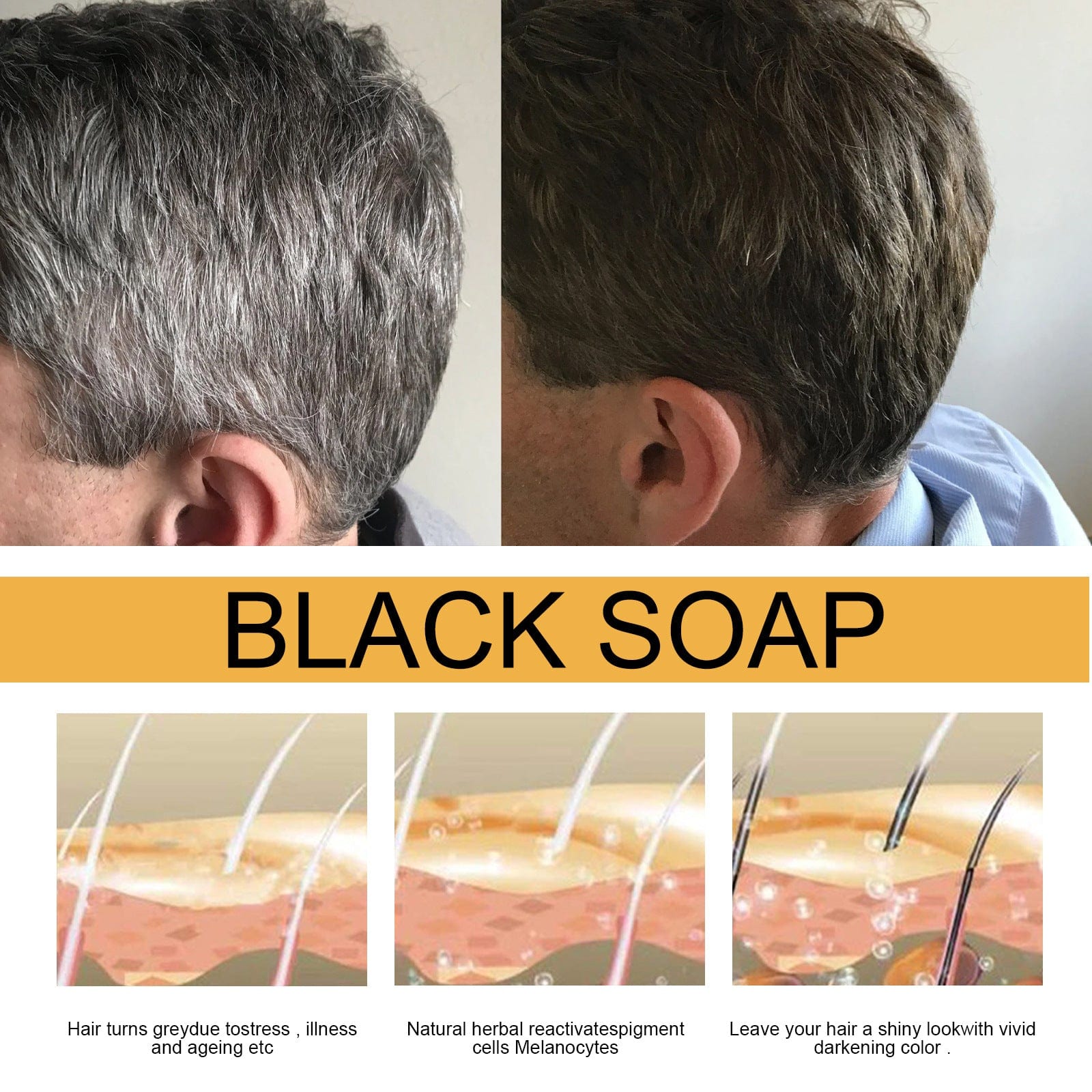 Premium Black Thick Hair Care Cleansing Scalp Supple Hair Hair Fixation Shampoo Soap - Beauty Products from Empire of LaTz - Only £10.99! Explore at Empire of LaTz