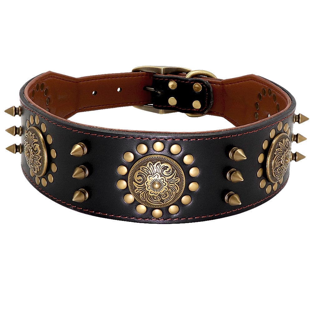 Empire of LaTz Black / L Studded Dog Collar Large Dog Anti-Bite Stud Dog Collar