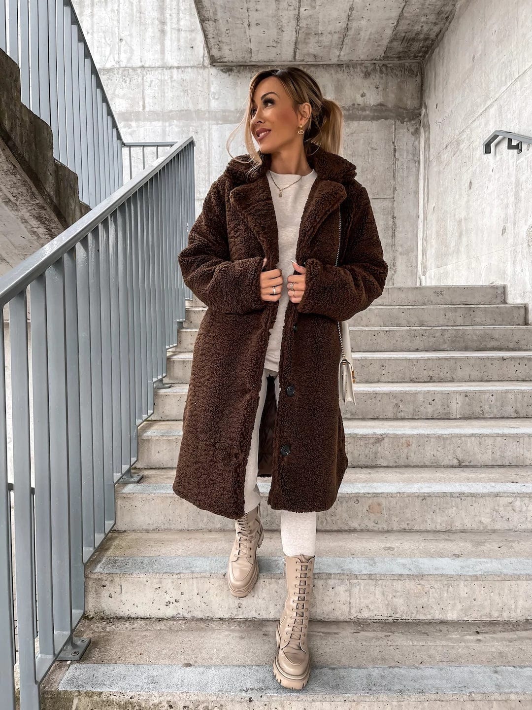 Premium Long Sleeve Lapel Coat Lamb Wool Large Coat Women -  from Empire of LaTz - Only £24.99! Explore at Empire of LaTz