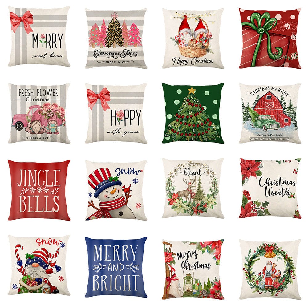 Premium Christmas Decorations Pillow Covers Sofa Square Throw Pillow Cases Stamping Snowflake Waist Cushion Cover Home Bed Decor - Christmas Decoration from Empire of LaTz - Only £7.15! Explore at Empire of LaTz