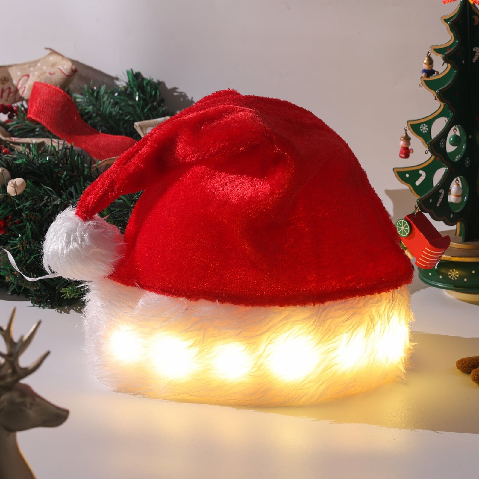 Premium Christmas Hat LED Light Plush Children's Adult Christmas Decorations Christmas Supplies Luminous Santa Hat Home Decoracion - Christmas Decoration from Empire of LaTz - Only £8.57! Explore at Empire of LaTz