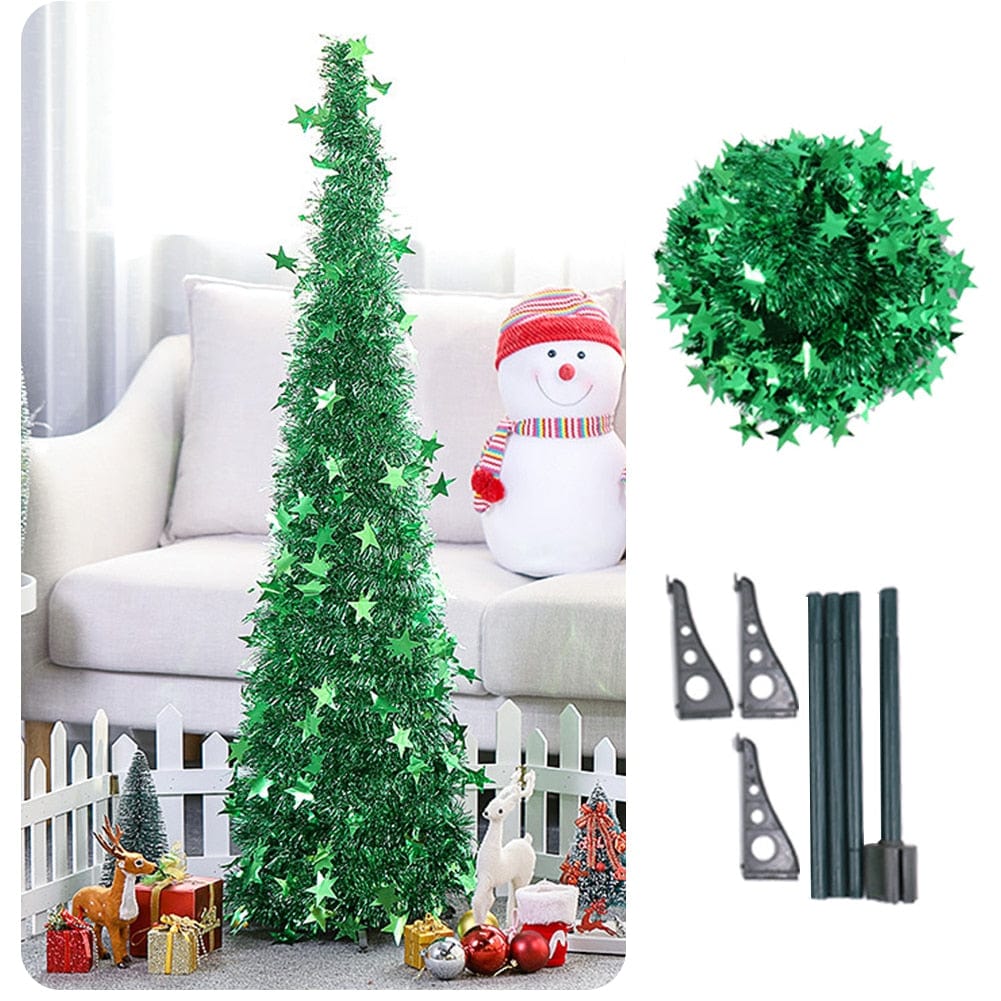 Premium Artificial Tinsel Pop Up Christmas Tree with Stand Gorgeous Collapsible Artificial Christmas Tree for Christmas Decorations - Christmas Decoration from Empire of LaTz - Only £25.50! Explore at Empire of LaTz