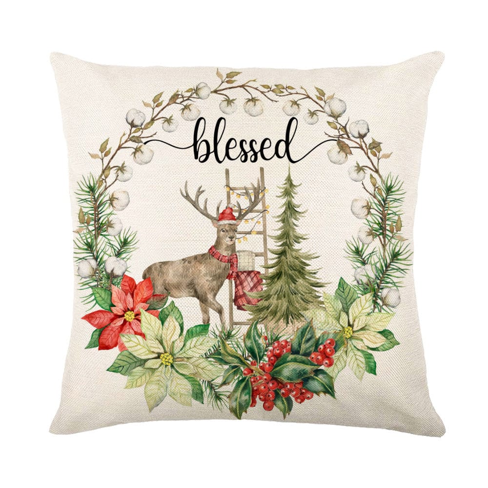 Premium Christmas Decorations Pillow Covers Sofa Square Throw Pillow Cases Stamping Snowflake Waist Cushion Cover Home Bed Decor - Christmas Decoration from Empire of LaTz - Only £7.15! Explore at Empire of LaTz