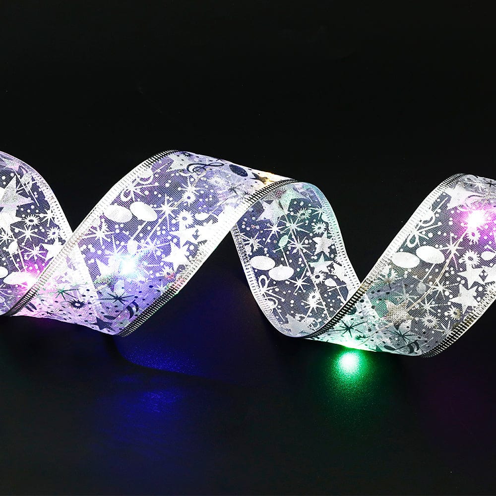 Empire of LaTz Christmas LED Lights Colorful silver / 1M Fairy Lights String Christmas Ribbon Bow Tie