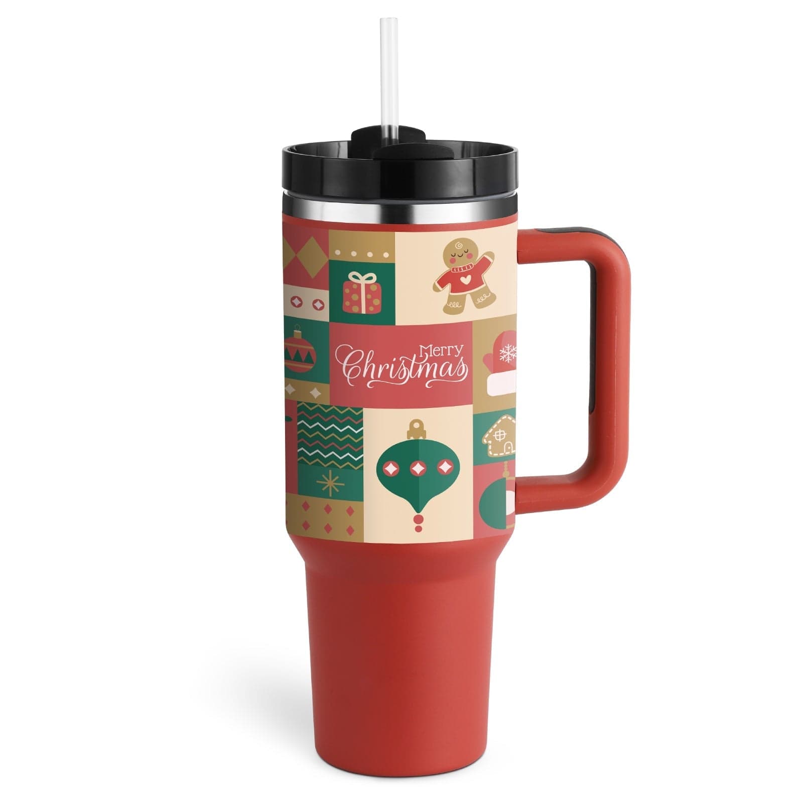 Premium Christmas Thermal Mug 40oz Straw Coffee Insulation Cup With Handle Portable Car Stainless Steel Water Bottle LargeCapacity Travel BPA Free Thermal Mug -  from Empire of LaTz - Only £18.50! Explore at Empire of LaTz