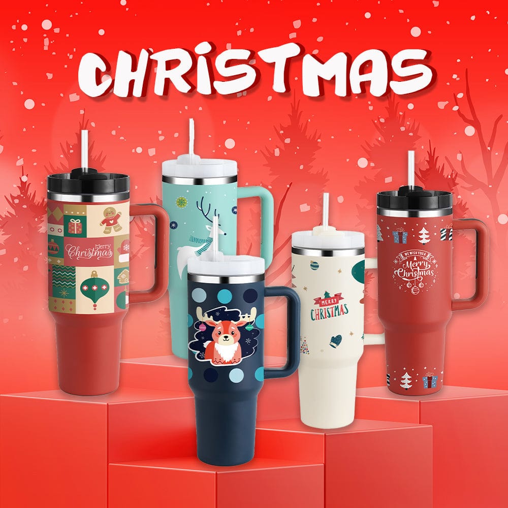 Premium Christmas Thermal Mug 40oz Straw Coffee Insulation Cup With Handle Portable Car Stainless Steel Water Bottle LargeCapacity Travel BPA Free Thermal Mug -  from Empire of LaTz - Only £18.50! Explore at Empire of LaTz