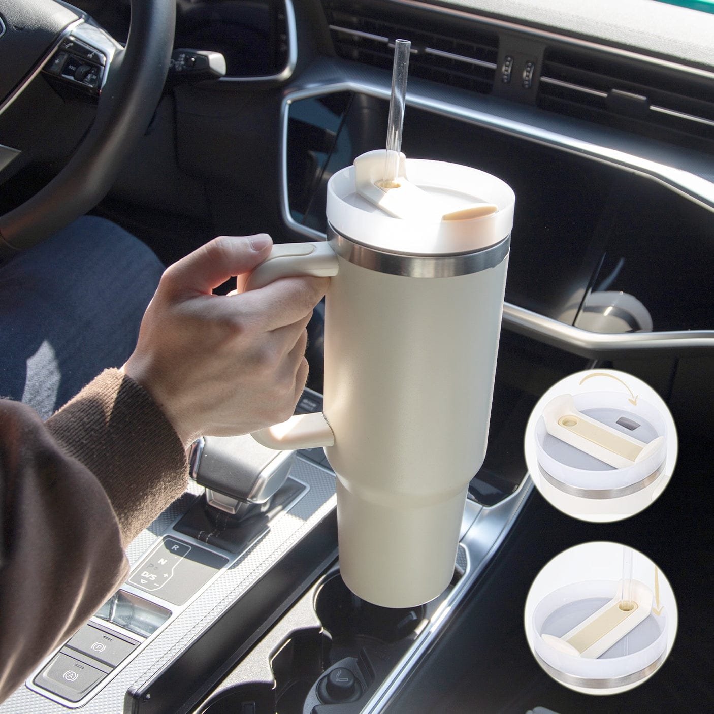 Premium Christmas Thermal Mug 40oz Straw Coffee Insulation Cup With Handle Portable Car Stainless Steel Water Bottle LargeCapacity Travel BPA Free Thermal Mug -  from Empire of LaTz - Only £18.50! Explore at Empire of LaTz