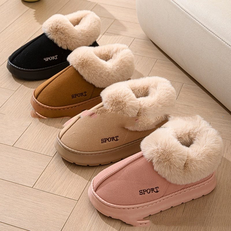 Empire of LaTz Cozy Plush Soft Slippers Shoes For Women Non-Slip Platform Shoes With Faux Fur Lining Mute Sole And Comfortable Fit For Indoor Wear