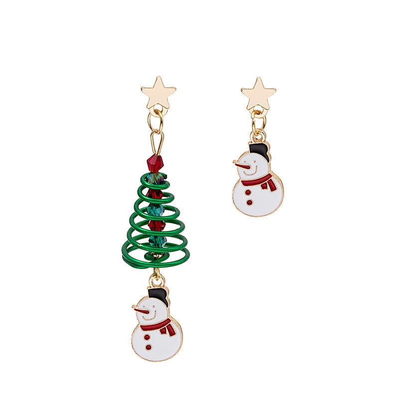 Premium Creative Asymmetric Spiral Christmas Tree Pendant Stud Earrings -  from Empire of LaTz - Only £7! Explore at Empire of LaTz