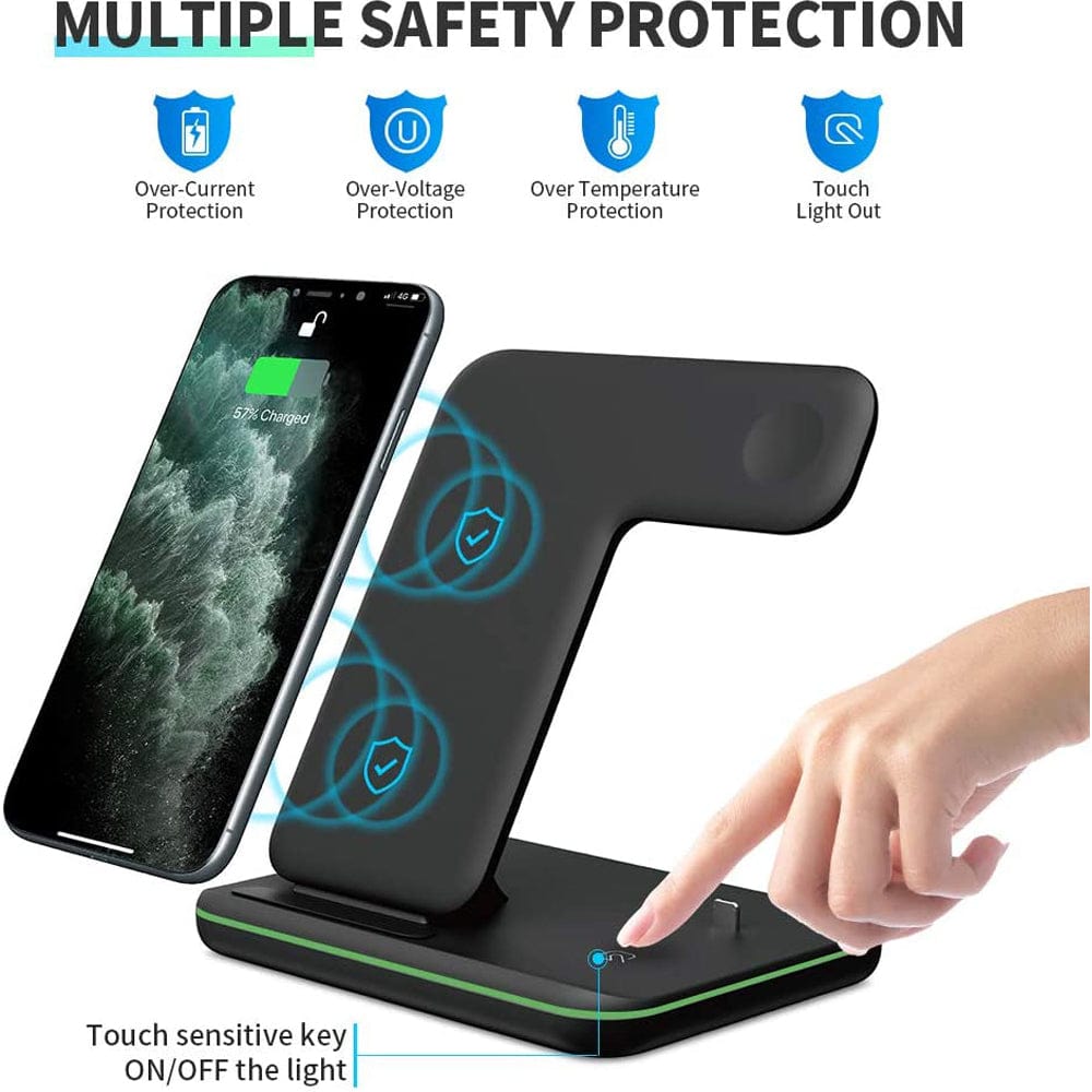 Premium Compatible Mobile Phone Watch Earphone Wireless Charger 3 In 1 Wireless Charger Stand - Electrical Accessories from Empire of LaTz - Only £5.35! Explore at Empire of LaTz