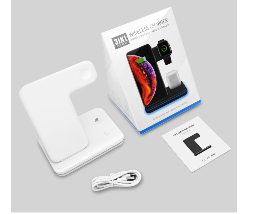 Premium Compatible Mobile Phone Watch Earphone Wireless Charger 3 In 1 Wireless Charger Stand - Electrical Accessories from Empire of LaTz - Only £5.35! Explore at Empire of LaTz