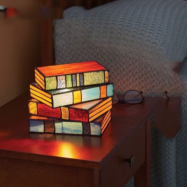 Premium Stacked Books Lamp Nightstand Desk Lamps Resin Handicraft Stacked Books Light Stained Glass Table Desk Reading Light Decorative - Electrical Accessories from Empire of LaTz - Only £13.84! Explore at Empire of LaTz