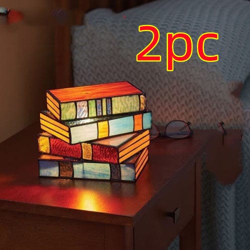 Premium Stacked Books Lamp Nightstand Desk Lamps Resin Handicraft Stacked Books Light Stained Glass Table Desk Reading Light Decorative - Electrical Accessories from Empire of LaTz - Only £13.84! Explore at Empire of LaTz