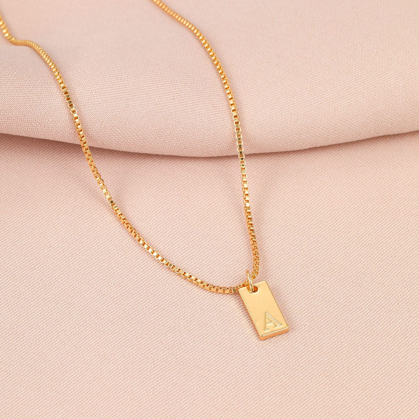 Premium English Letter Necklace Creative Box Chain English Letter Square Pendant Clavicle Chain -  from Empire of LaTz - Only £10! Explore at Empire of LaTz