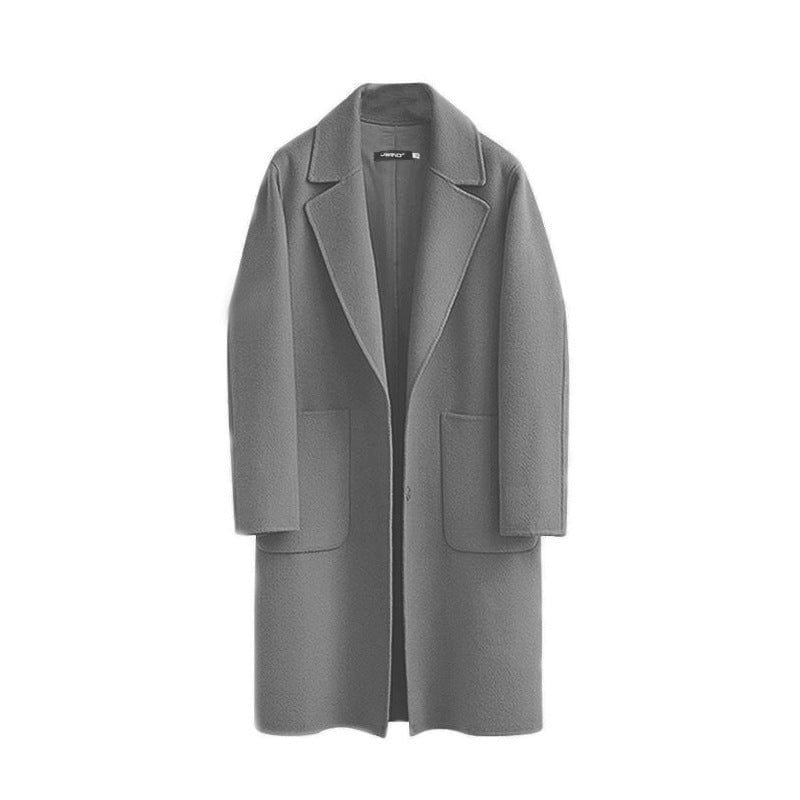 Empire of LaTz Gray / 4XL Autumn And Winter Reversible Woolen Coat Women