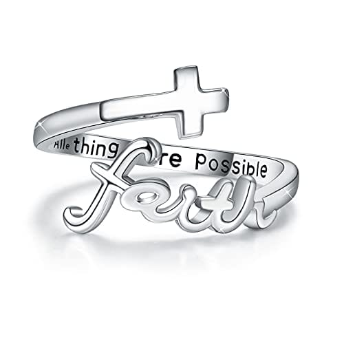 Premium Cross Rings 925 Sterling Silver Faith Adjustable Rings Open Rings Cross Ring Jewellery For Mother Women Men Women Gifts - jewellery from Empire of LaTz - Only £19.99! Explore at Empire of LaTz