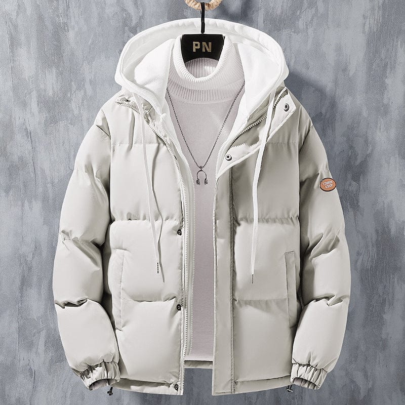 Premium Fashion Hooded Jacket Men Winter Windproof Thickened Fake Two-piece Coat Solid Leisure Sports Cotton Jacket -  from Empire of LaTz - Only £25! Explore at Empire of LaTz