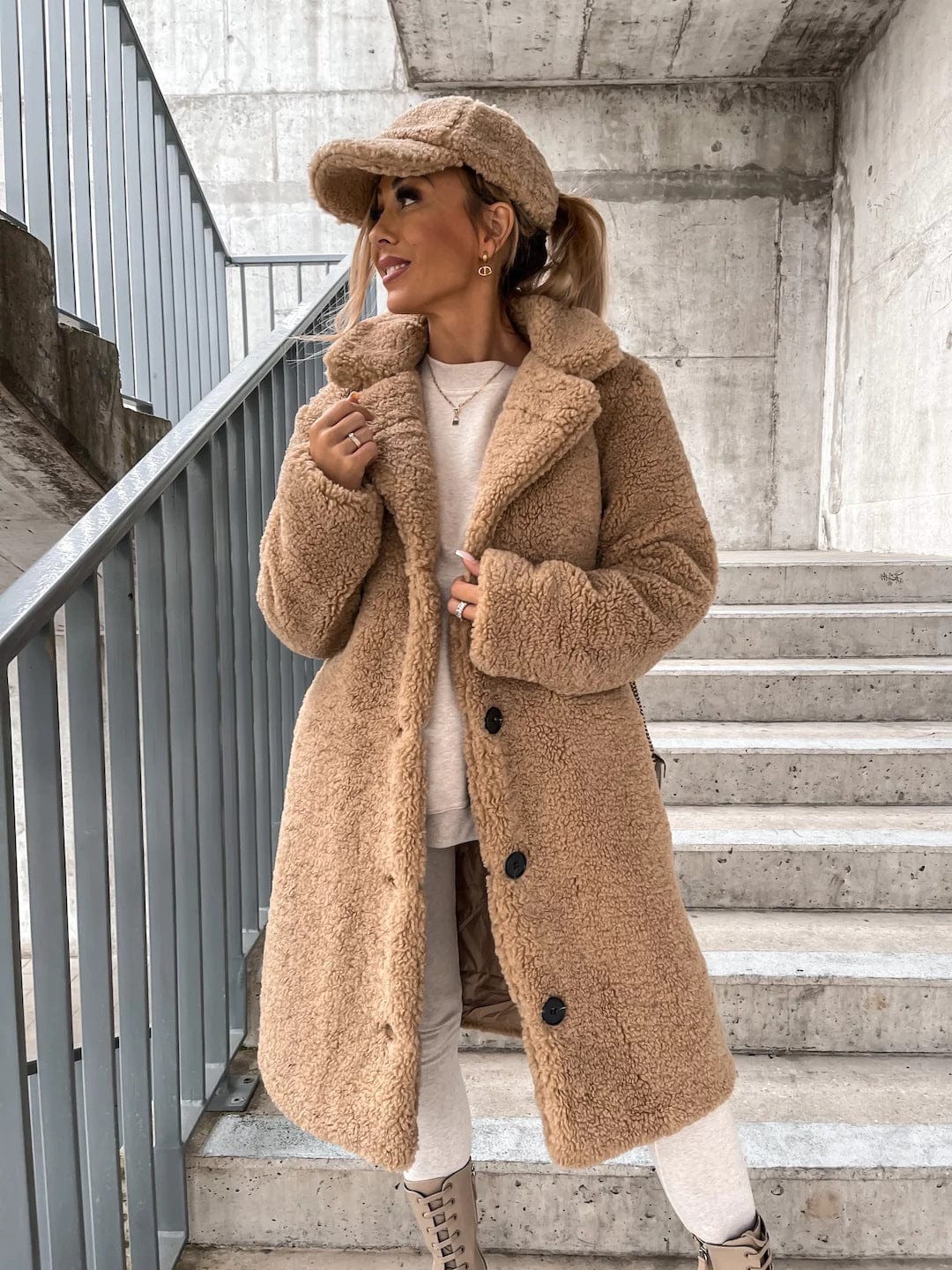 Premium Long Sleeve Lapel Coat Lamb Wool Large Coat Women -  from Empire of LaTz - Only £24.99! Explore at Empire of LaTz