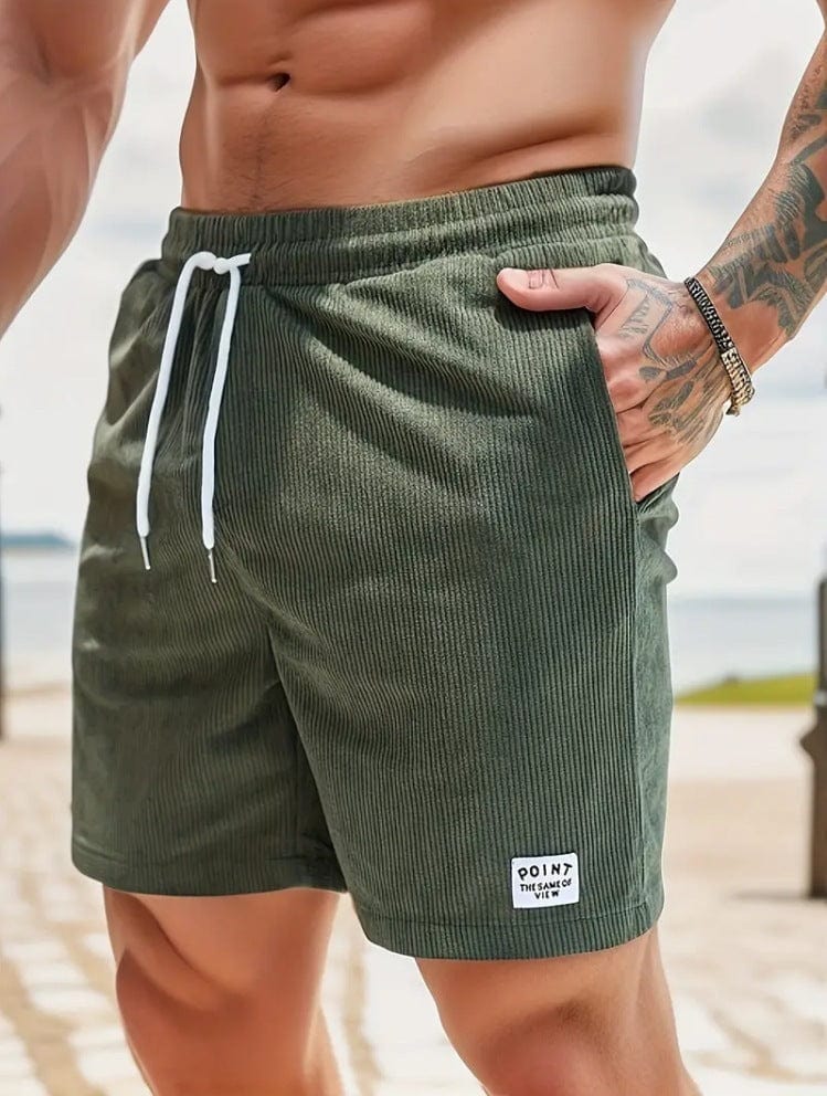 Empire of LaTz Men's Shorts 2XL / Army Green / 1PC Lace-up Drawstring Shorts Summer Corduroy Sports Short Pants Mens Clothing