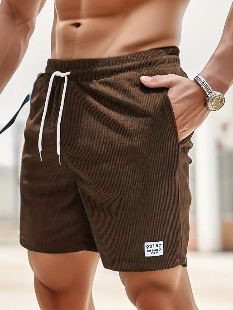 Empire of LaTz Men's Shorts 2XL / Brown / 1PC Lace-up Drawstring Shorts Summer Corduroy Sports Short Pants Mens Clothing