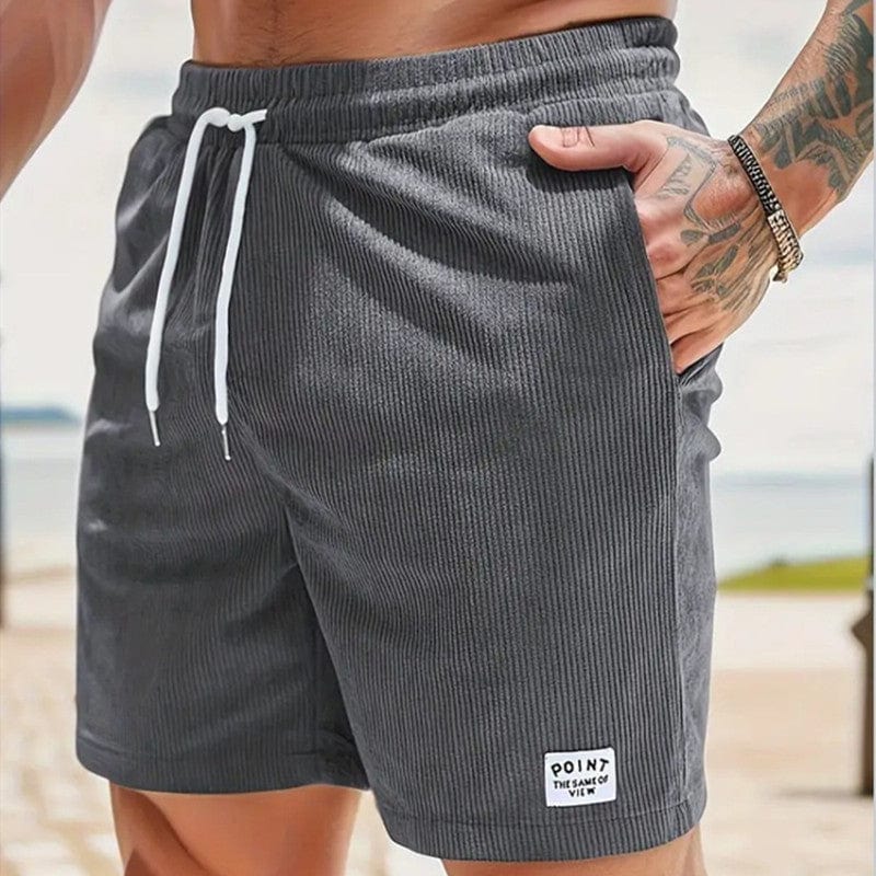 Empire of LaTz Men's Shorts 2XL / Dark Gray / 1PC Lace-up Drawstring Shorts Summer Corduroy Sports Short Pants Mens Clothing