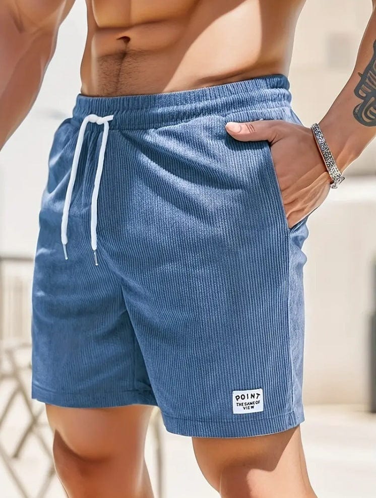 Empire of LaTz Men's Shorts 2XL / Denim Blue / 1PC Lace-up Drawstring Shorts Summer Corduroy Sports Short Pants Mens Clothing