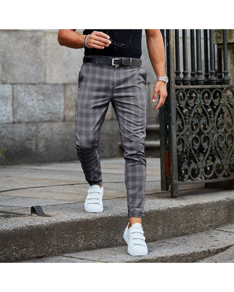 Premium Plaid Print Pants Men's Casual Trousers Loose And Thin - Men's Trousers from Empire of LaTz - Only £19.08! Explore at Empire of LaTz