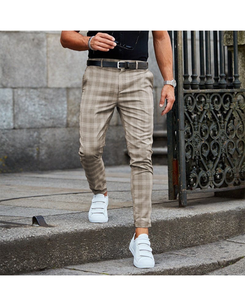 Premium Plaid Print Pants Men's Casual Trousers Loose And Thin - Men's Trousers from Empire of LaTz - Only £19.08! Explore at Empire of LaTz