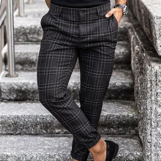 Premium Plaid Print Pants Men's Casual Trousers Loose And Thin - Men's Trousers from Empire of LaTz - Only £19.08! Explore at Empire of LaTz