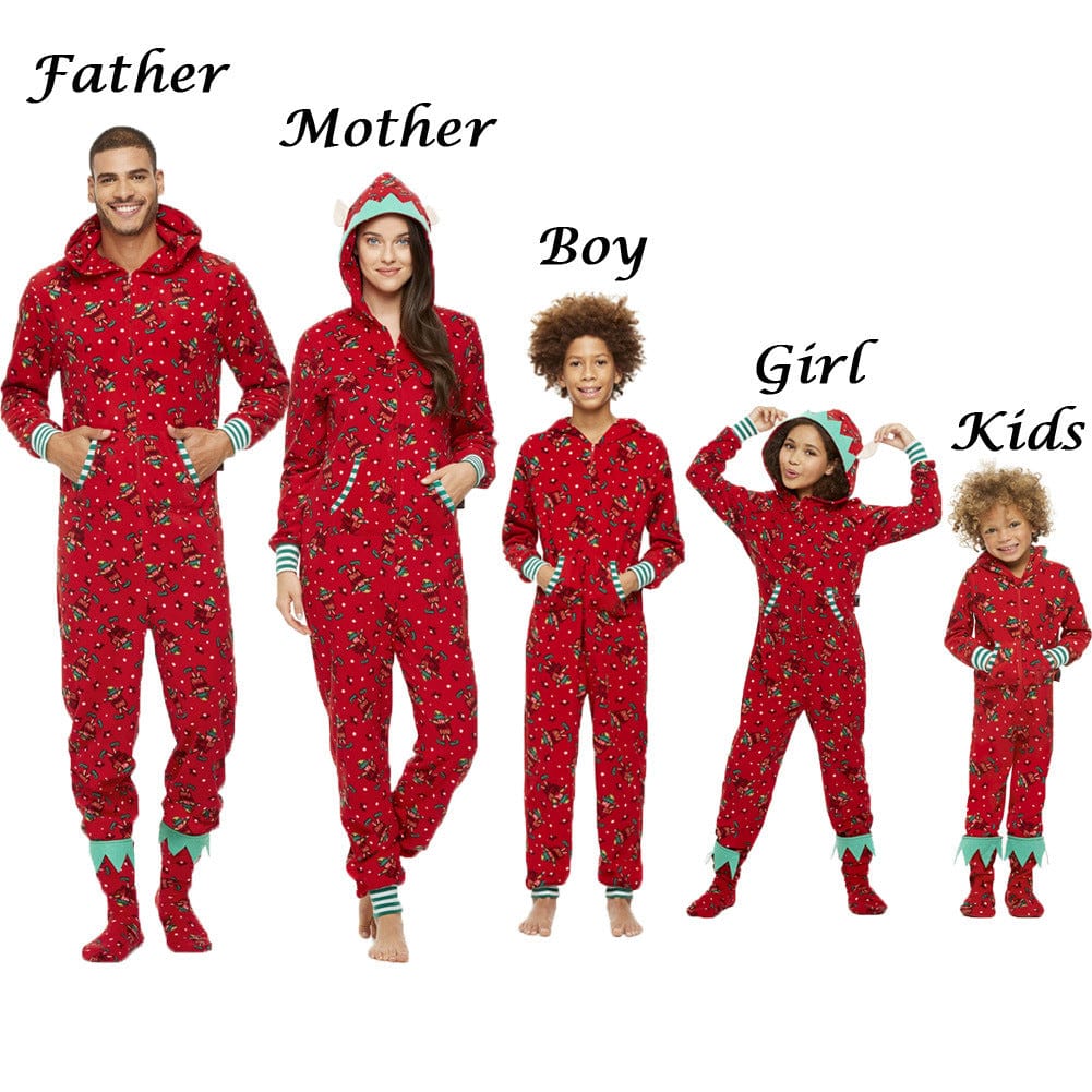 Premium Fashionable Parent-child Hooded Christmas Print Jumpsuit - Pajamas from Empire of LaTz - Only £24.80! Explore at Empire of LaTz