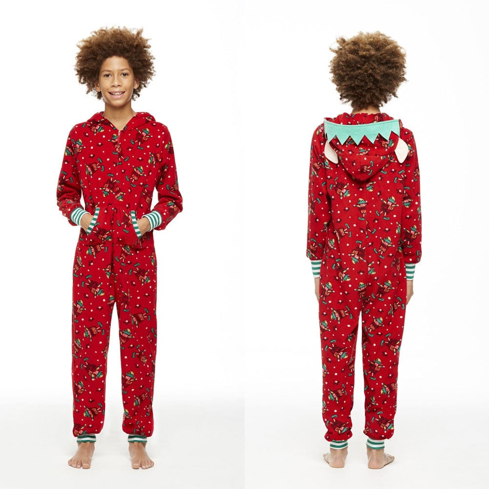 Premium Fashionable Parent-child Hooded Christmas Print Jumpsuit - Pajamas from Empire of LaTz - Only £24.80! Explore at Empire of LaTz