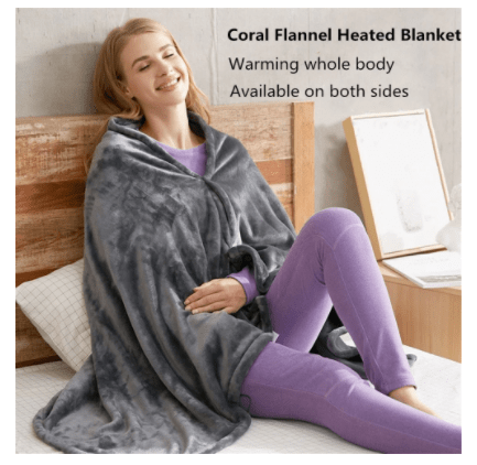 Premium Winter Flannel Heated Blanket Cold Protection Body Warmer Usb Heated Warm Shawl Electric Heated Plush Blanket - Pajamas from Empire of LaTz - Only £30! Explore at Empire of LaTz