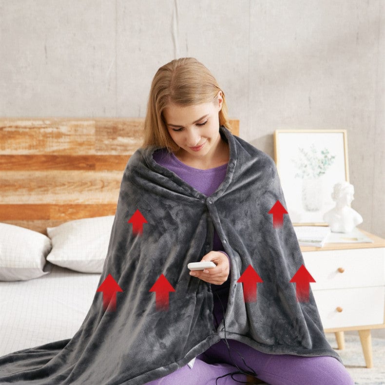 Premium Winter Flannel Heated Blanket Cold Protection Body Warmer Usb Heated Warm Shawl Electric Heated Plush Blanket - Pajamas from Empire of LaTz - Only £30! Explore at Empire of LaTz