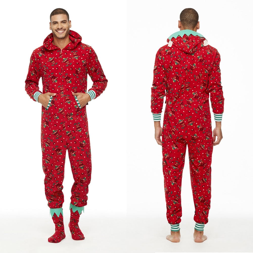 Premium Fashionable Parent-child Hooded Christmas Print Jumpsuit - Pajamas from Empire of LaTz - Only £24.80! Explore at Empire of LaTz