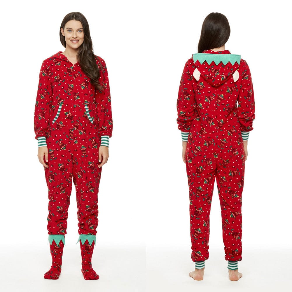 Premium Fashionable Parent-child Hooded Christmas Print Jumpsuit - Pajamas from Empire of LaTz - Only £24.80! Explore at Empire of LaTz