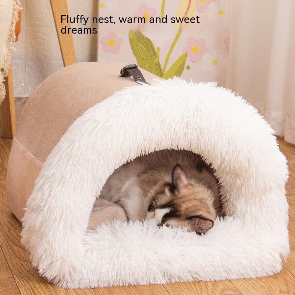 Empire of LaTz Pet Accessories New Splice Portable Pet Nest Portable Autumn And Winter Warm Dog Nest Moisture-proof Long Fur Cat Nest Cross Border Pet Nest