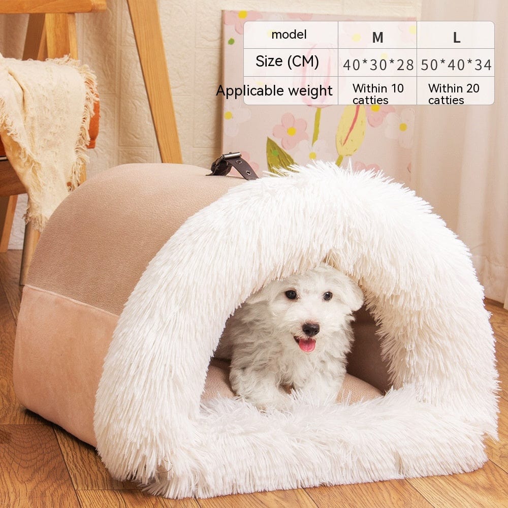 Premium New Splice Portable Pet Nest Portable Autumn And Winter Warm Dog Nest Moisture-proof Long Fur Cat Nest Cross Border Pet Nest - Pet Accessories from Empire of LaTz - Only £35.59! Explore at Empire of LaTz