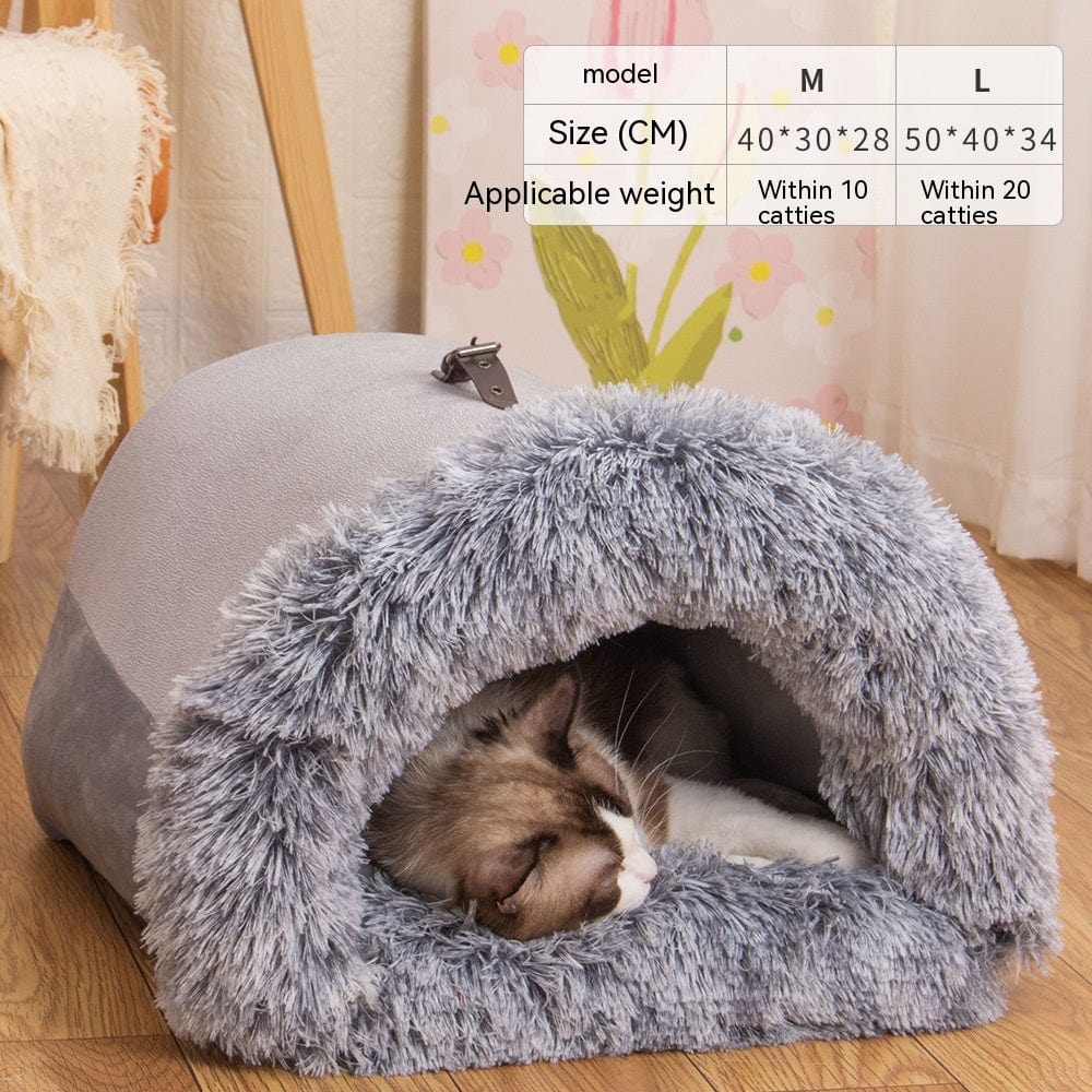 Premium New Splice Portable Pet Nest Portable Autumn And Winter Warm Dog Nest Moisture-proof Long Fur Cat Nest Cross Border Pet Nest - Pet Accessories from Empire of LaTz - Only £35.59! Explore at Empire of LaTz