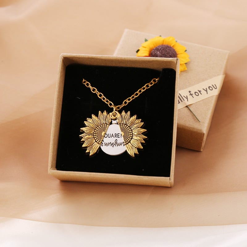 Premium You Are My Sunshine Sunflower Necklace Women Men - Ring/Necklace Set from Empire of LaTz - Only £8.47! Explore at Empire of LaTz