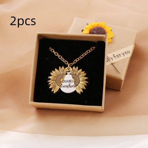 Premium You Are My Sunshine Sunflower Necklace Women Men - Ring/Necklace Set from Empire of LaTz - Only £8.47! Explore at Empire of LaTz