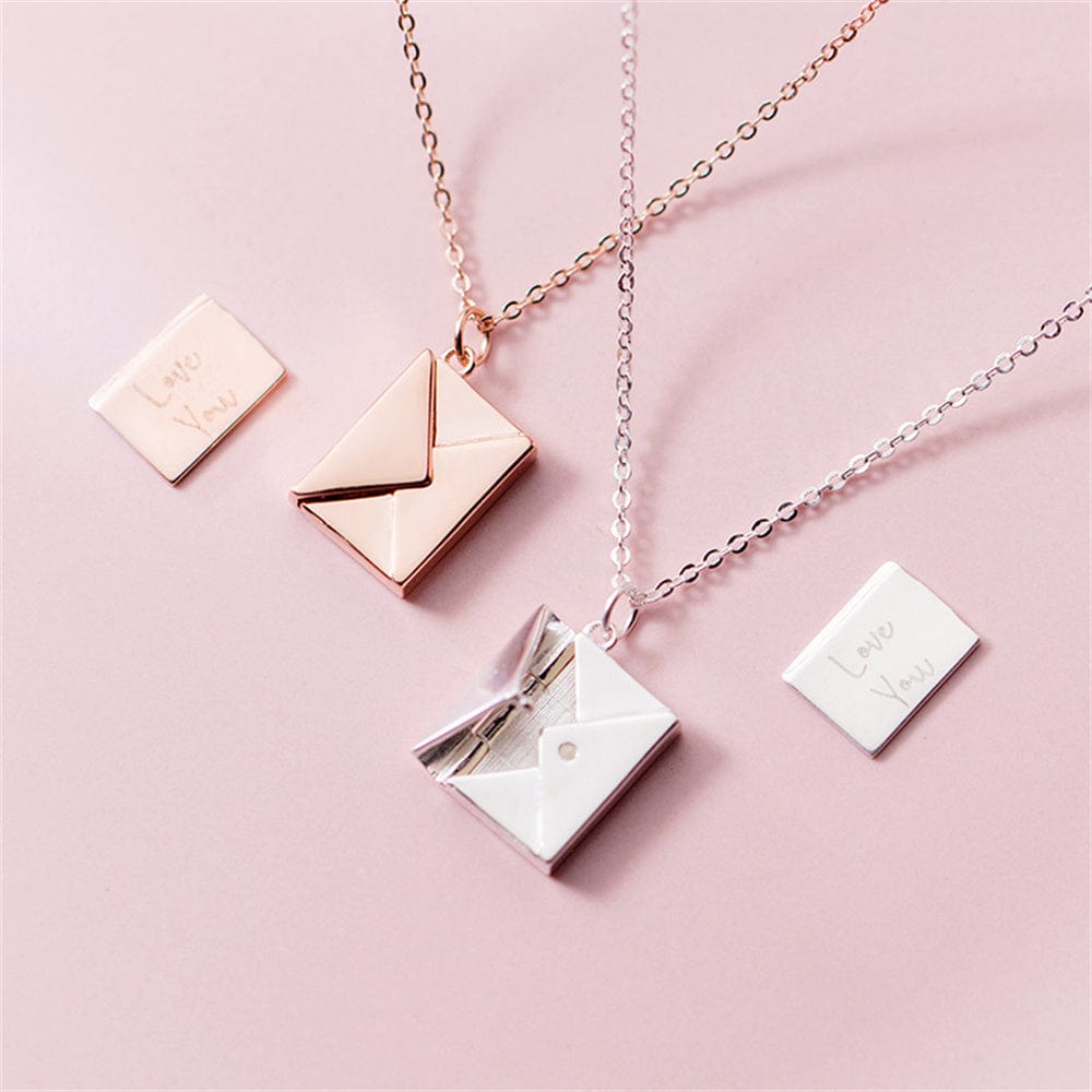 Premium Custom Text Love Letter Envelope Pendant Confession Locket Necklace Jewelry Special Gifts For Women Teens Girlfriend Wife Lover - Ring/Necklace Set from Empire of LaTz - Only £11.53! Explore at Empire of LaTz