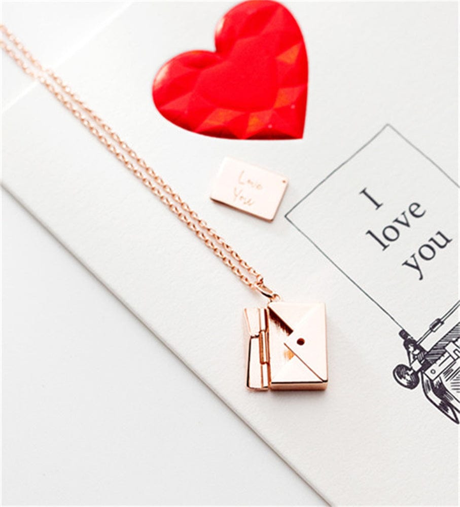 Premium Custom Text Love Letter Envelope Pendant Confession Locket Necklace Jewelry Special Gifts For Women Teens Girlfriend Wife Lover - Ring/Necklace Set from Empire of LaTz - Only £11.53! Explore at Empire of LaTz