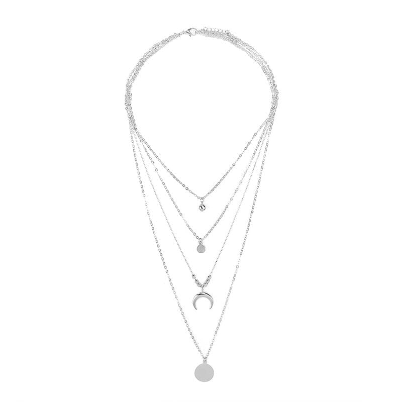 Premium Multi-layer Moon Pendant Necklaces for Women Bohemian Wafer Elegant Necklace - Ring/Necklace Set from Empire of LaTz - Only £7.53! Explore at Empire of LaTz