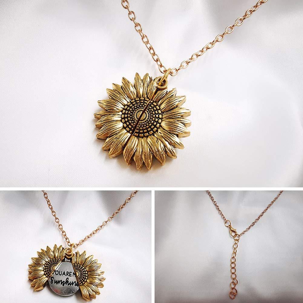 Premium You Are My Sunshine Sunflower Necklace Women Men - Ring/Necklace Set from Empire of LaTz - Only £8.47! Explore at Empire of LaTz