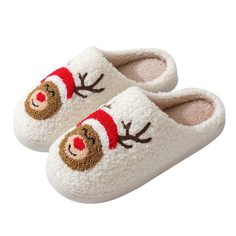 Premium Christmas Home Slippers Cute Cartoon Santa Claus Cotton Slippers For Women And Men Couples Winter Warm Furry Shoes - Slippers from Empire of LaTz - Only £18! Explore at Empire of LaTz