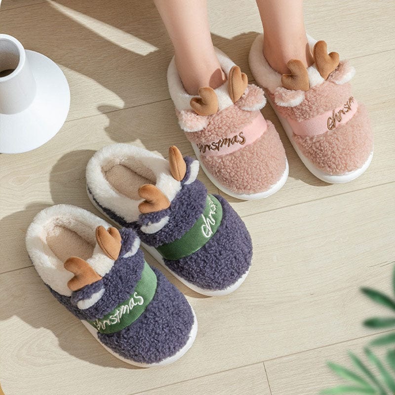 Premium Christmas Shoes Winter Home Slippers Elk Soft Cozy Bedroom Slipper Slip On House Shoes - Slippers from Empire of LaTz - Only £17.50! Explore at Empire of LaTz