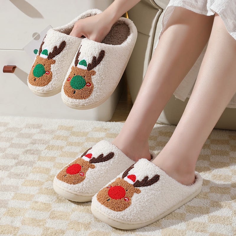 Premium Christmas Shoes Winter Home Slippers Elk Soft Cozy Bedroom Slipper Slip On House Shoes - Slippers from Empire of LaTz - Only £11.50! Explore at Empire of LaTz