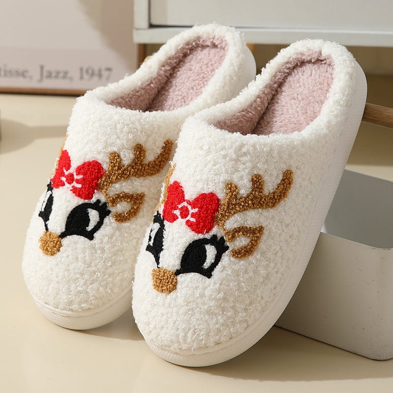 Premium Christmas Home Slippers Cute Cartoon Santa Claus Cotton Slippers For Women And Men Couples Winter Warm Furry Shoes - Slippers from Empire of LaTz - Only £18! Explore at Empire of LaTz